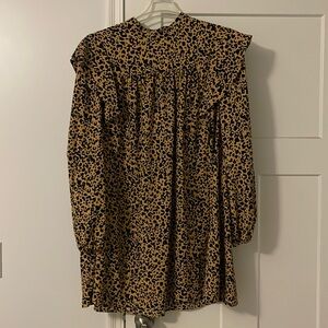 Long sleeve mini cheetah dress
